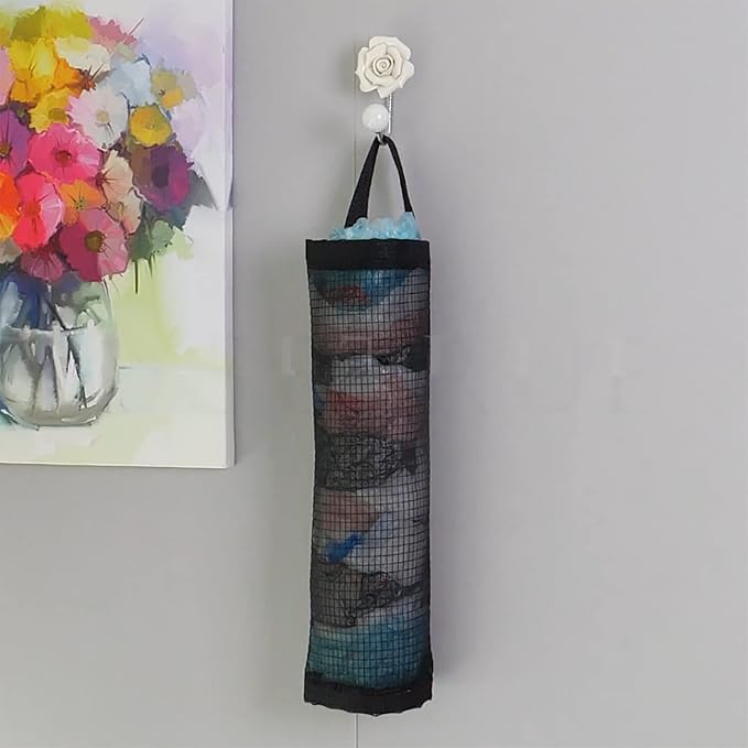 Plastic Bag Holder, Grocery Bag Holder Mesh Hanging Storage Bag Dispenser - Image 9