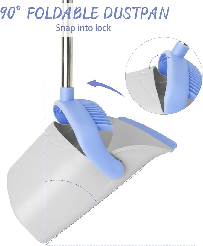 Broom and Dustpan Combo Set, Long Handle and Standing Dust Pan - Image 5