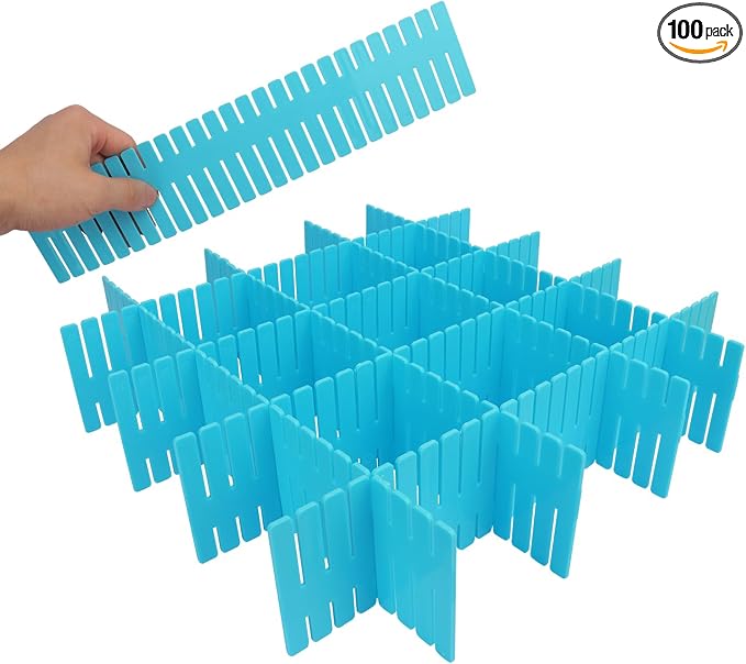 100 PCS Premium DIY Drawer Dividers, Adjustable Drawer Dividers by KUKLIPJIM
