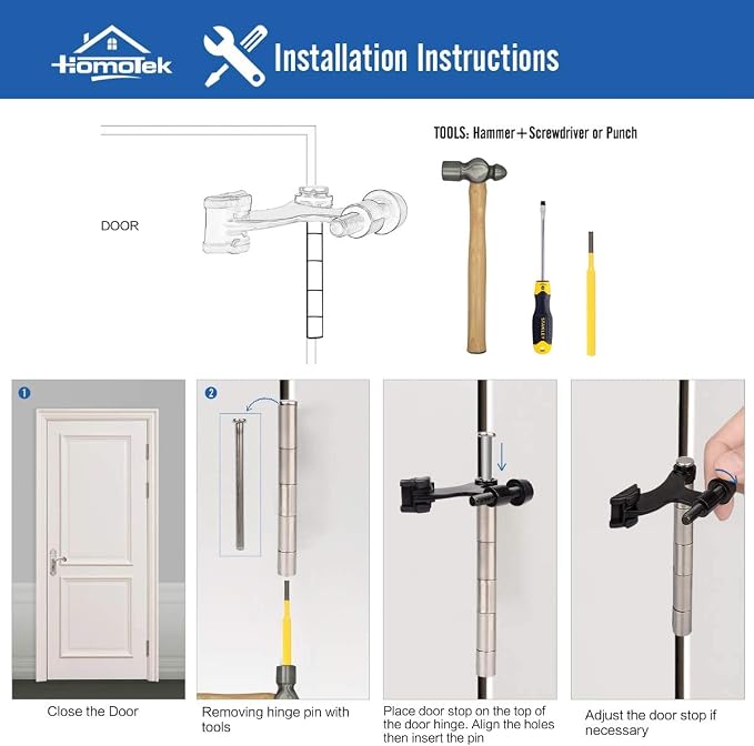 HOMOTEK 24 Pack Hinge Pin Oil Rubbed Bronze Door Stopper, Adjustable Deluxe - Image 4