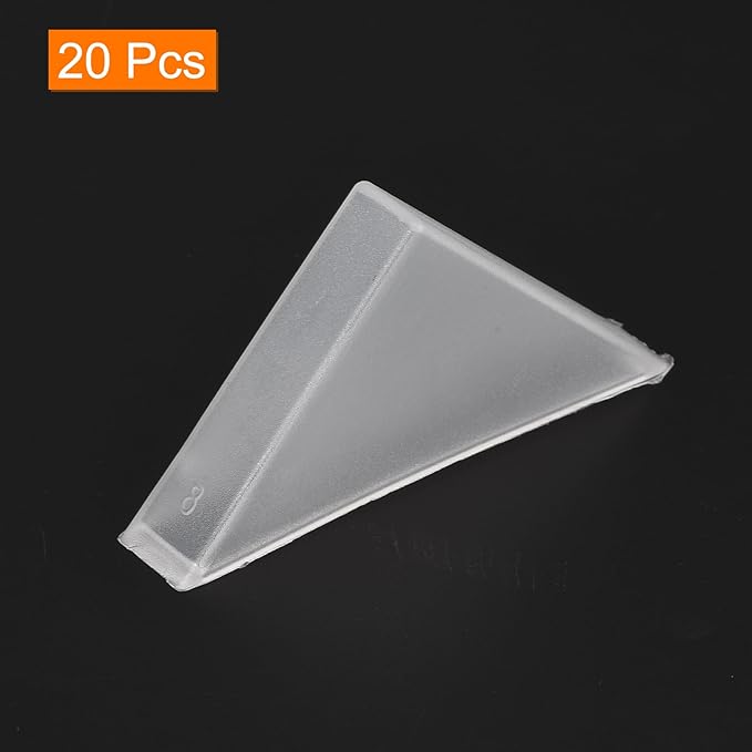 uxcell 20Pcs Plastic Corner Protectors 8x50mm Right Angle Shape Glass Corner Guards Cushion for Corner Protection of Glass, Mirror, Tile, White