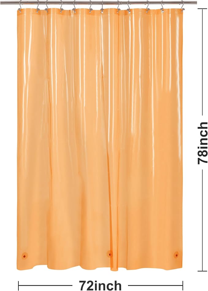 Barossa Design Clear Orange Long Shower Curtain Liner 72x78 - Image 7