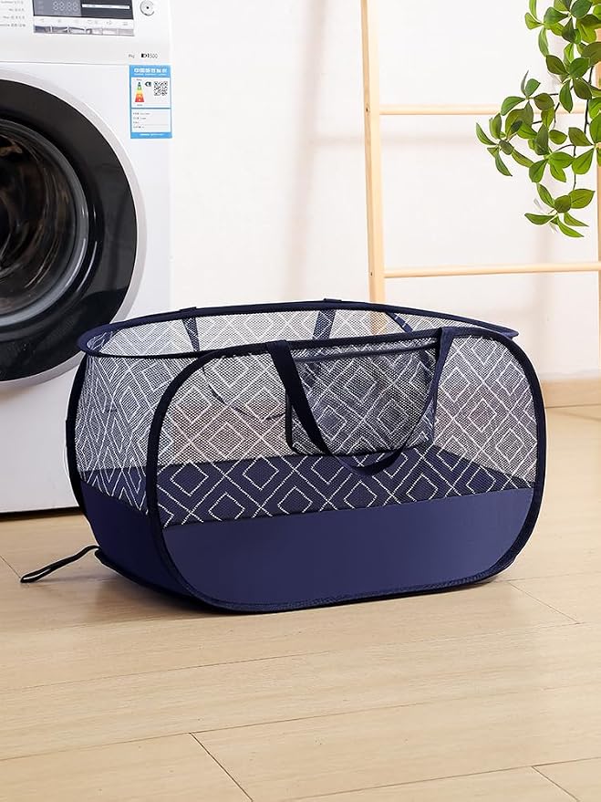 100L Extra Large Mesh Pop Up Laundry Hamper 2 Pack - Image 8