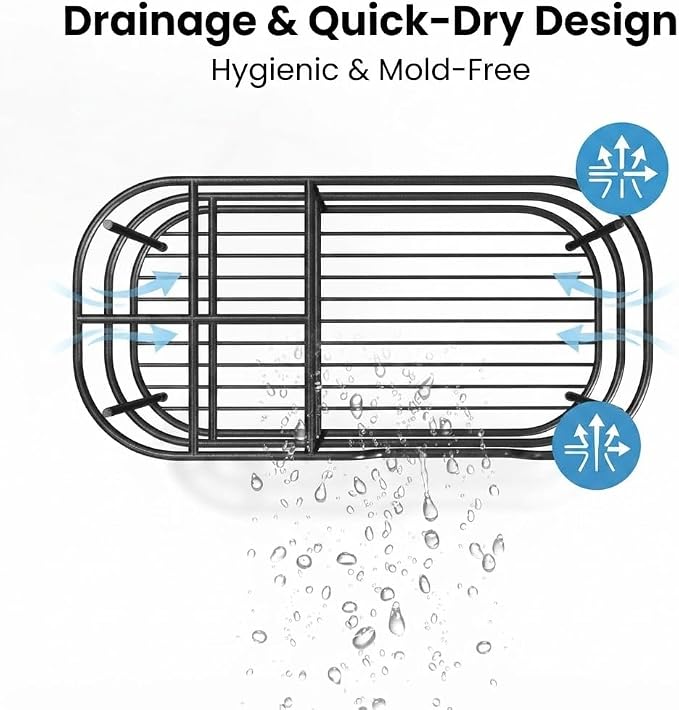 Bathway Toothbrush Holder for Bathroom, 6.9"L x 3.4"W x 4"H, Matte Black - Image 2