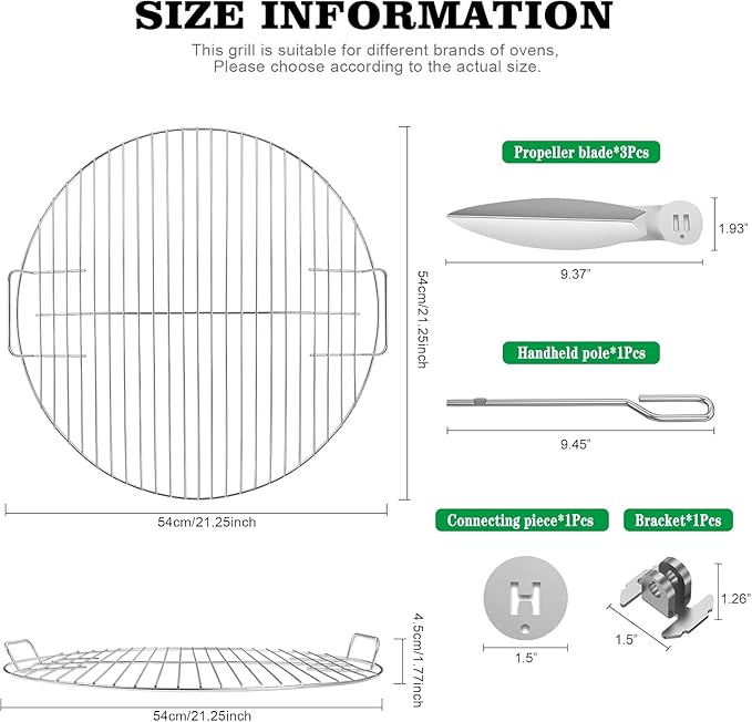 Coolbird 21.5" Replacement Cooking Grate with 22-1/2-Inch One-Touch Cleaning System Kit