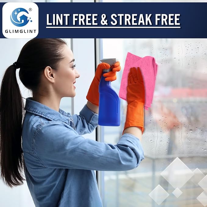 GLIMGLINT Microfiber Cleaning Cloth, 12 Pack Towels - Image 5