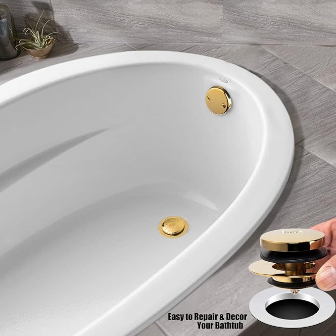 Universal Tip Toe Bath Drain Stopper and Cover, Bathtub Drain Stopper, Replaces - Image 3