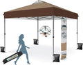MFSTUDIO 10x10 Pop up Canopy Tent, Gazebo Shelter Sun Shade Canopies One Push Setup Portable Popup Easy Set up Tents with Vented Top,Storage,4 Sandbags,for Beach,Parties,Camping