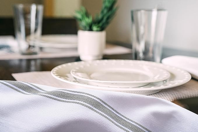 Dish Towels 30 Pack Grey Stripe 100% Cotton Kitchen Towel 15x25 Inch Tea Towels - Image 4