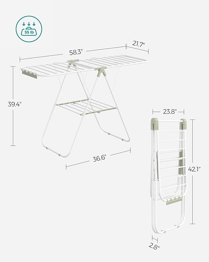 SONGMICS Clothes Drying Rack, - Image 6