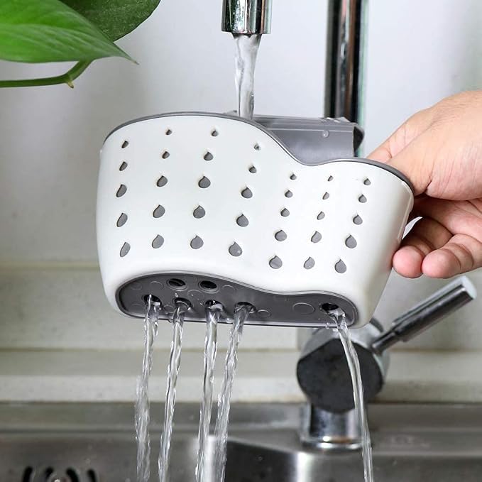 EC ELEGANTCHARM Kitchen Sink Caddy Sponge Holder Silicone Plastic Soap Holder - Image 5