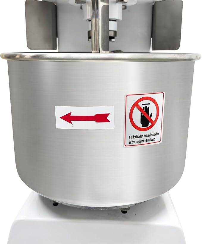 INTSUPERMA Commercial Dough Mixer Machine 10 L Capacity Electric Food Mixer with Double Action Double Speed 10 QT Spiral Mixer for Schools Bakeries Restaurants Pizzerias 110V 550W