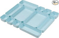 Set Of 12 Blue Color Plastic Desk Drawer Organizers by Backerysupply