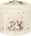 Xoenoiee Cute Cat Butterfly Floral Print Pressure Cooker Cover Kitchen Appliance Dust Cover with Pockets for Rice Cooker Air Fryer Slow Cooker, for 3 Qt Pot