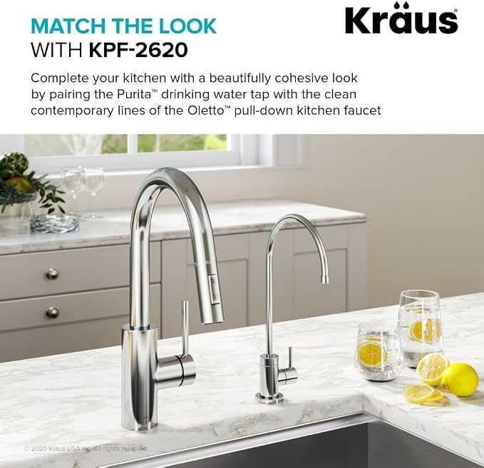 KRAUS Purita 100% Lead-Free Kitchen Water Filter Faucet in Chrome - Image 4