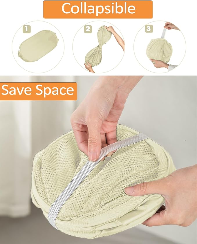 Durable Collapsible Laundry Baskets- Reinforced Mesh Pop Up Laundry Hamper - Image 4