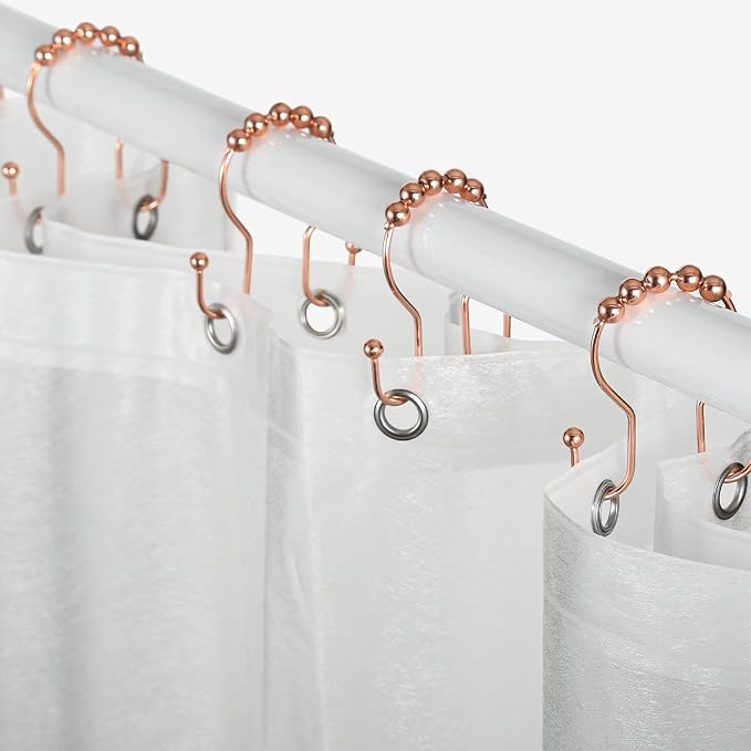 Shower Curtain Hooks, Stainless Steel Shower Curtain Hangers, Double Hook - Image 6
