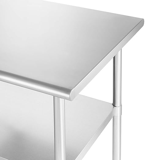 GRIDMANN Stainless Steel Work Table 48 x 30 Inches, NSF Commercial Kitchen Prep Table with Under Shelf for Restaurant and Home