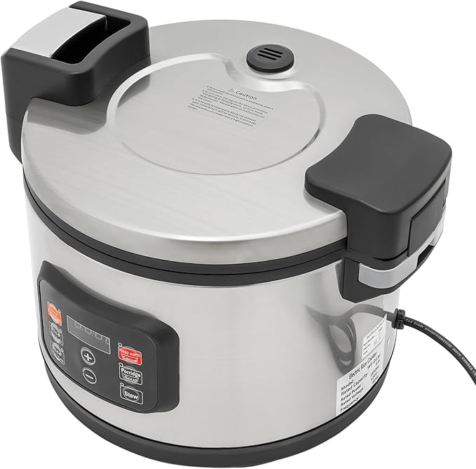 13.5Qt Rice Cooker, 110V 1850WCommercial Electric Rice Cooker, Rice Cooker Fast Cooking with Time Display & CookingTime Preset for Restaurant