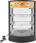 Commercial Food Warmer Display, 3-Tier Electric Countertop Food Warmer with Led Light Removable Shelves 5mm Tempered Glass Door, Temp Adjustable Pizza Pretazel Warmer for Restaurant Cafe, 110V 800W