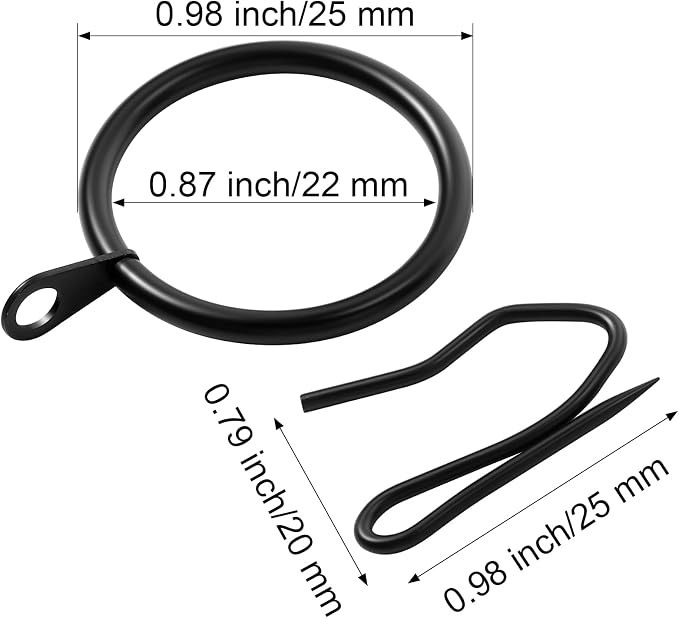 Qunclay 100 Set 0.98 Inch Metal Curtain Rings - Image 3