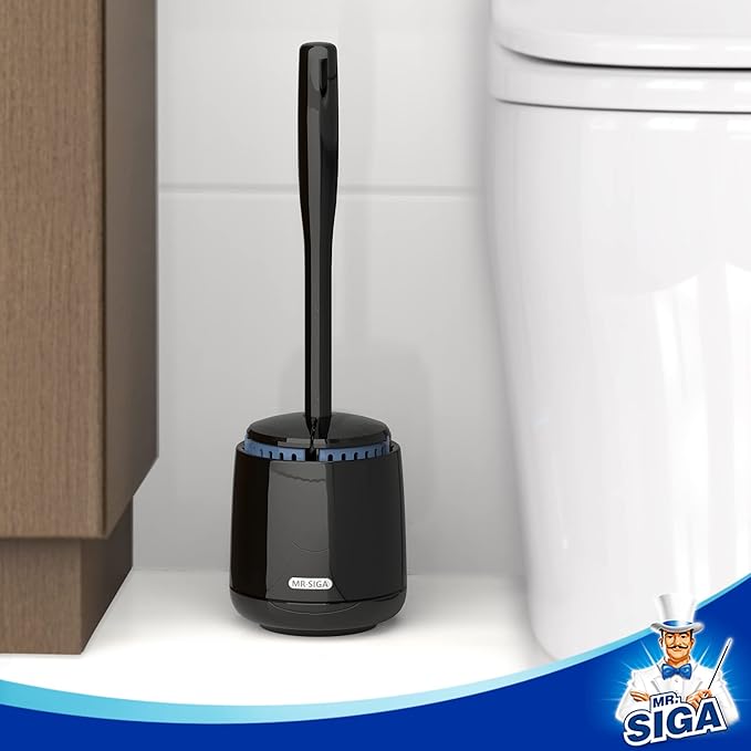 MR.SIGA Toilet Bowl Brush and Holder, Sturdy Long Handle, 1 Pack | Automatic - Image 6