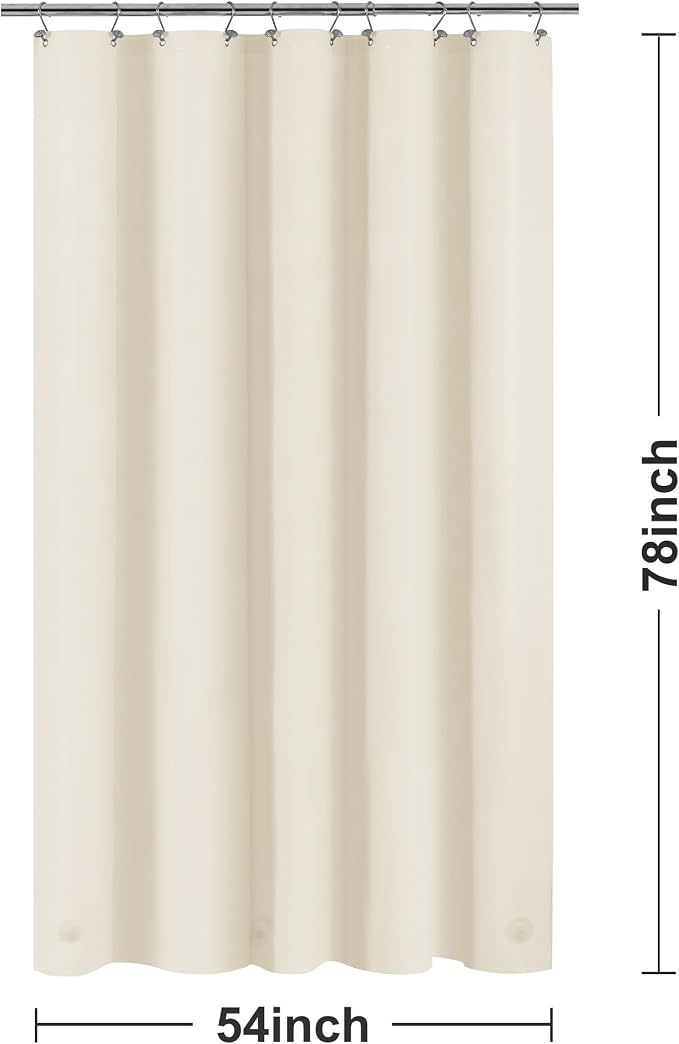 Barossa Design 54W x 78H Stall Shower Curtain Liner Beige - Image 6