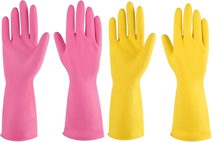 Rubber gloves dishwashing 2 or 4 Pairs by IUCGE