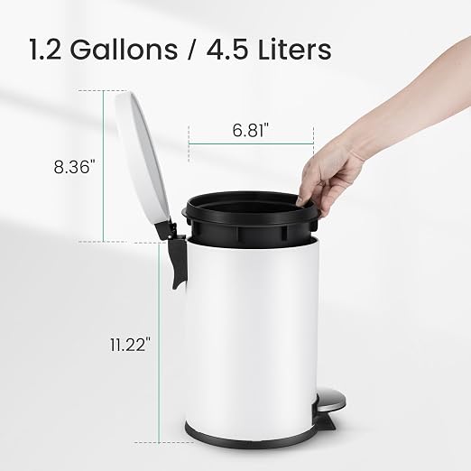 Cesun Small Round Bathroom Trash Can - Image 6