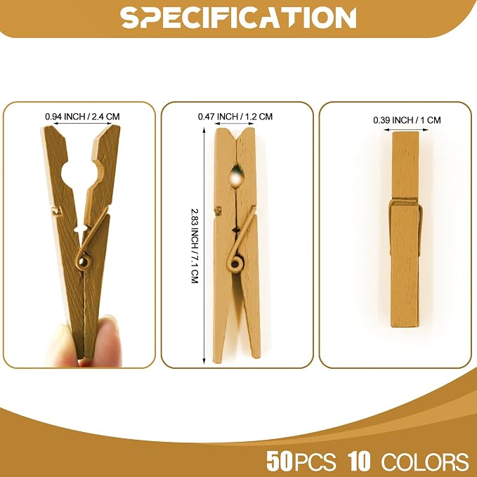 100 Pcs Gold Clothes pins - Image 6