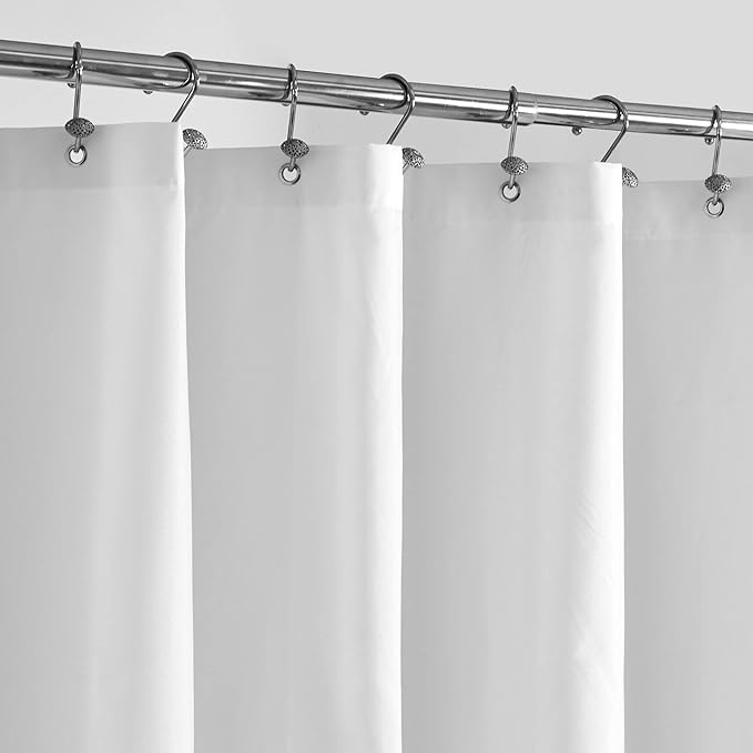 ALYVIA SPRING 72x76 Long Waterproof Fabric Shower Curtain or Liner White by ALYVIASPRING