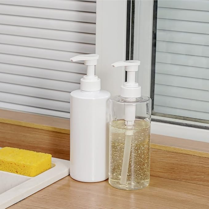 Refillable Lotion Soap Dispenser Plastic Pump Bottle 20oz Clear 2 Pack | - Image 3