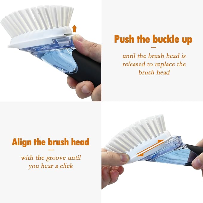 RIMAY Soap Dispensing Dish Brush Set - Image 4