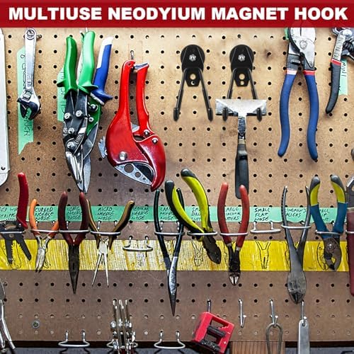 Landhoow 4 Pcs Large Magnetic Hooks Heavy Duty Garage Magnet Hooks Strong - Image 6