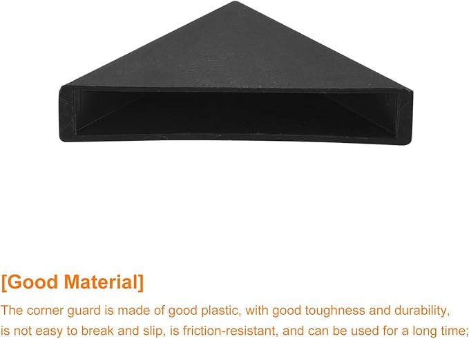 uxcell 20Pcs Plastic Corner Protectors 8x50mm Right Angle Shape Glass Corner Guards Cushion for Corner Protection of Glass, Mirror, Tile, Black