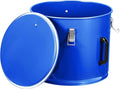 PioneerWorks Fryer Grease Bucket, 10 Gal Fryer Oil Bucket with Lid, Oil Disposal Caddy, Coated Carbon Steel Oil Filter Pot with Rust-Proof Coating, Oil Transport Container with Lock Clips, Filter Bag