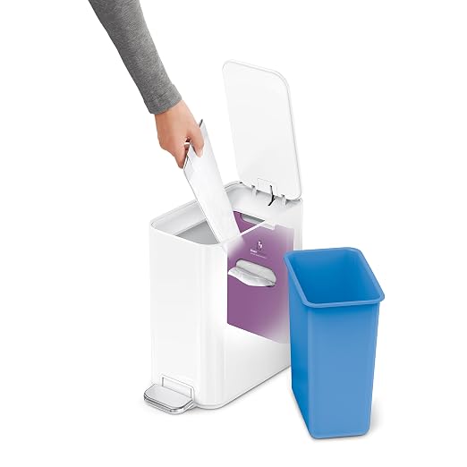 simplehuman Slim Step Can, 5L / 1.3 Gallon Compact Bathroom Trash Can, Liner - Image 3