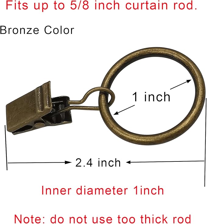 44 Pack Metal Curtain Rings - Image 2