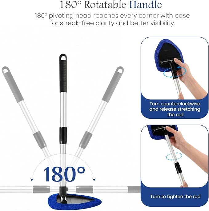 Windshield Cleaner Tool for Inside Car Windows, 6 Microfiber Pads | 6 reusable - Image 7