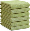 Homaxy 100% Cotton Terry Kitchen Towels, Large 6 Pack, Olive Green by Homaxy