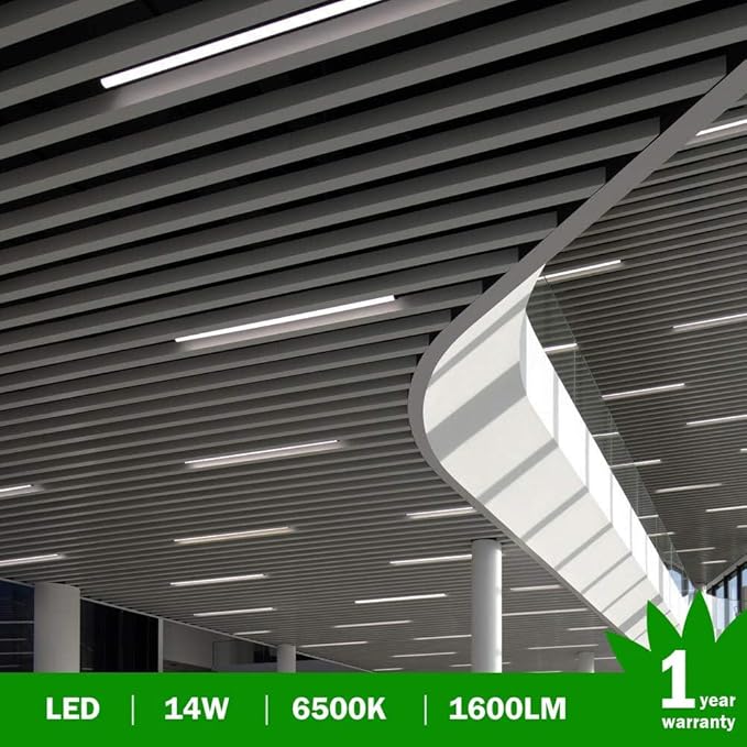 LightingWill 10 Pack LED Shop Light 3FT, Daylight White 6000~6500K, 14W, Linkable T5 Integrated Fixture, Utility LED Ceiling Light and Under Cabinet Light, Corded Electric with Built-in ON/Off Switch