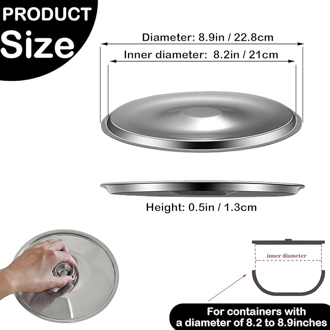 8.7 Inch Pan Lid, Universal Lid for Pots and Pans, Stainless Steel Pot Cover Universal Pans Pots Cookware Replacement Accessories for Skillets Frying, 22cm