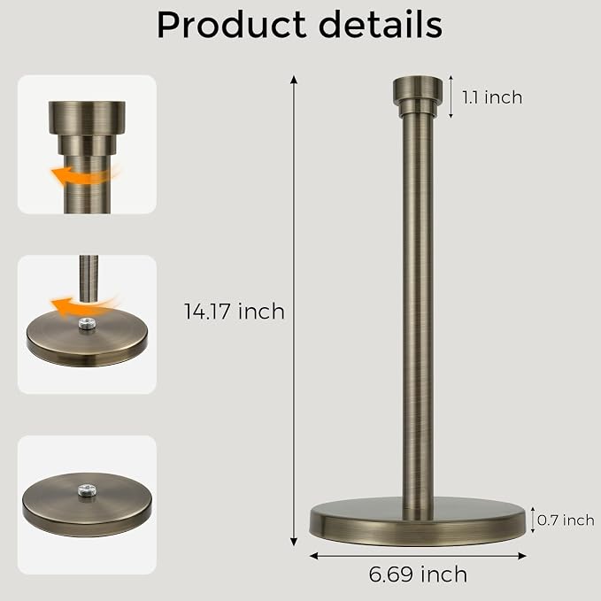 Paper Towel Holder Countertop, Freestanding Paper Towel Stand - Image 8