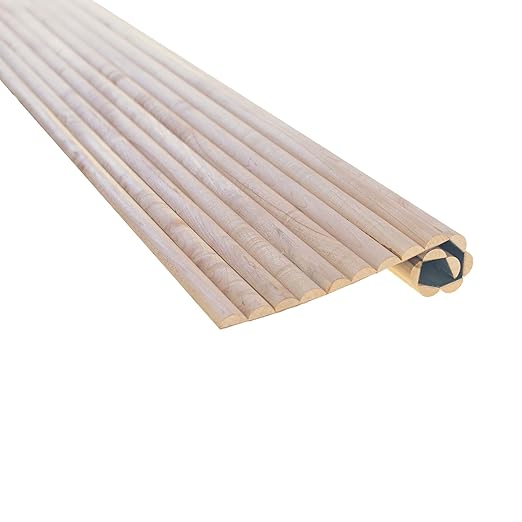 1' Wide x Nominal 8' High x 5/16' Thick Unfinished Solid Maple FlexibleTambour Sheet with 3/4" Half Round Grooves