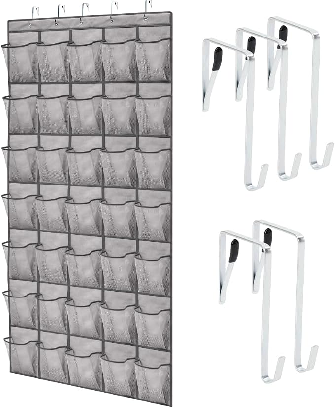 GORILLA GRIP Over the Door Shoe Organizer, 35 Large Pockets, Space Saving by Unknown