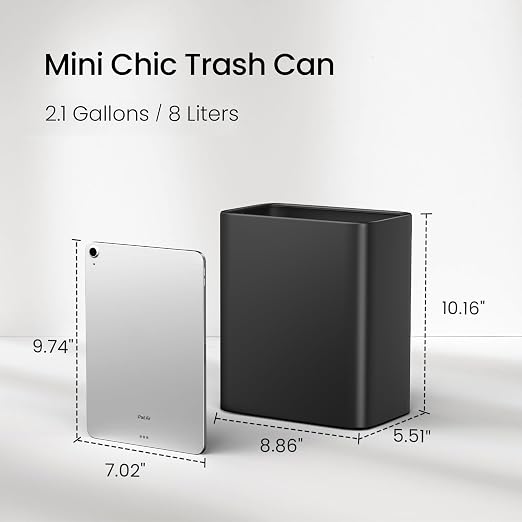 Cesun Small Bathroom Trash Can, 2.1 Gallons, Under Sink Wastebasket, Stainless - Image 3
