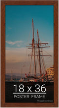 wallsthatspeak 18x36 Dark Walnut Rustic Pine Picture Frame for Puzzles Posters Photos or Artwork