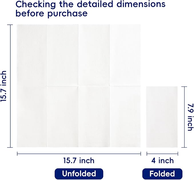 200 Pack Disposable Paper Napkins, Soft Bathroom Napkins - Image 2
