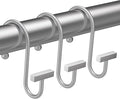 Silver Shower Curtain Hooks, Bathway Shower Curtain Rings Rust Proof, T-Bar by Bathway