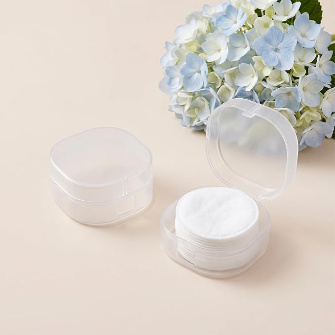 4 Pcs Cotton Round Holder Plastic Makeup Sponge Case - Image 5